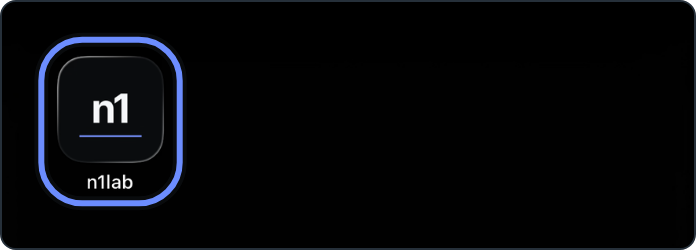 The Home Screen, with the n1lab icon ringed.